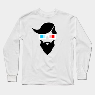 Hipster character design with 3D glasses Long Sleeve T-Shirt